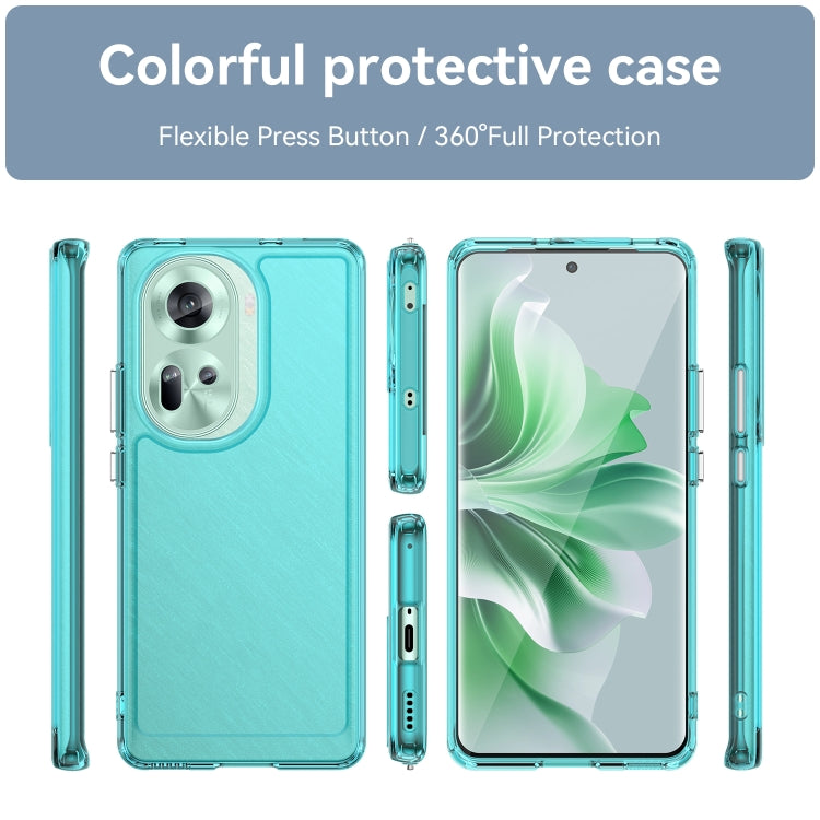 For OPPO Reno11 Global Candy Series TPU Phone Case(Transparent Blue) - Reno11 Cases by PMC Jewellery | Online Shopping South Africa | PMC Jewellery | Buy Now Pay Later Mobicred