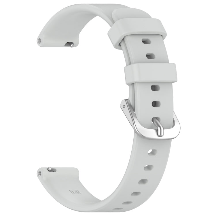 For Garmin Lily 2 14mm Silver Buckle Silicone Watch Band Wristband(Light Grey) - Watch Bands by PMC Jewellery | Online Shopping South Africa | PMC Jewellery