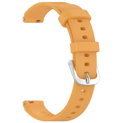 12mm Universal Solid Color Silver Buckle Silicone Watch Band(Yellow) - 20mm Bands by PMC Jewellery | Online Shopping South Africa | PMC Jewellery