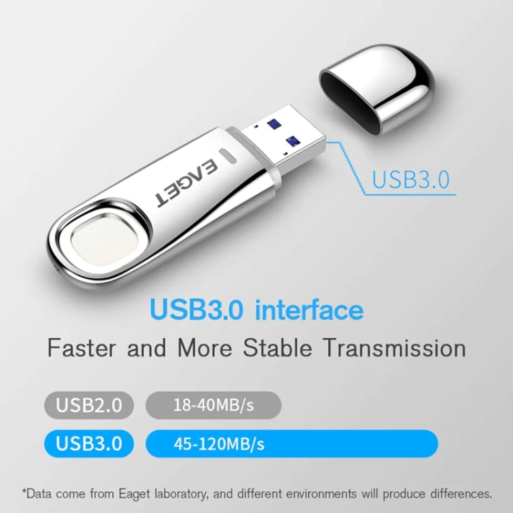 EAGET FU60 64G USB 3.0 Interface Metal Flash U Disk with Fingerprint Identification - USB Flash Drives by EAGET | Online Shopping South Africa | PMC Jewellery | Buy Now Pay Later Mobicred