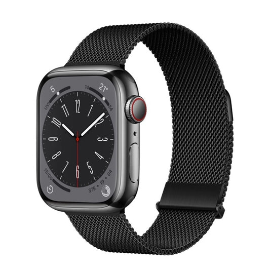 For Apple Watch Series 8 45mm ZGA Milanese Magnetic Metal Watch Band(Black) - Watch Bands by ZGA | Online Shopping South Africa | PMC Jewellery