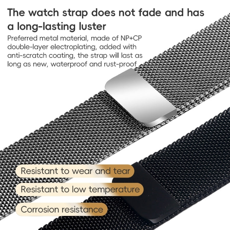 For Apple Watch SE 44mm ZGA Milanese Magnetic Metal Watch Band(Black) - Watch Bands by ZGA | Online Shopping South Africa | PMC Jewellery