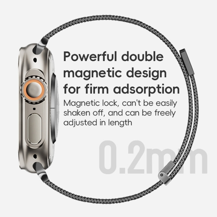 For Apple Watch Series 3 42mm ZGA Milanese Magnetic Metal Watch Band(Black) - Watch Bands by ZGA | Online Shopping South Africa | PMC Jewellery