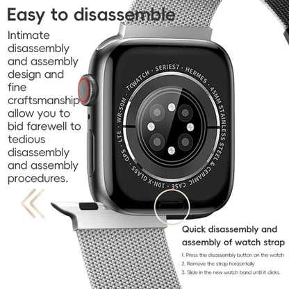 For Apple Watch Series 6 44mm ZGA Milanese Magnetic Metal Watch Band(Silver) - Watch Bands by ZGA | Online Shopping South Africa | PMC Jewellery