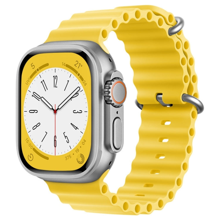 For Apple Watch Ultra 49mm ZGA Ocean Silicone Watch Band(Yellow) - Watch Bands by ZGA | Online Shopping South Africa | PMC Jewellery