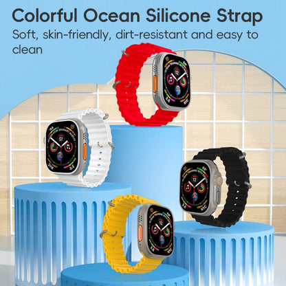 For Apple Watch 42mm ZGA Ocean Silicone Watch Band(White) - Watch Bands by ZGA | Online Shopping South Africa | PMC Jewellery