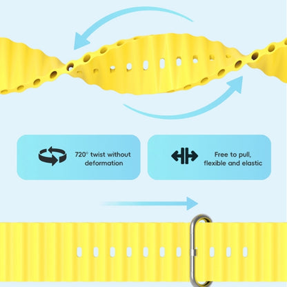 For Apple Watch Ultra 49mm ZGA Ocean Silicone Watch Band(Yellow) - Watch Bands by ZGA | Online Shopping South Africa | PMC Jewellery
