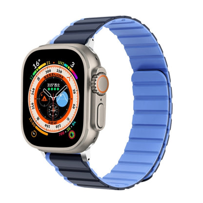 For Apple Watch Ultra 49mm ZGA Two Color Magnetic Silicone Watch Band(Dark Blue+Light Blue) - Watch Bands by ZGA | Online Shopping South Africa | PMC Jewellery | Buy Now Pay Later Mobicred