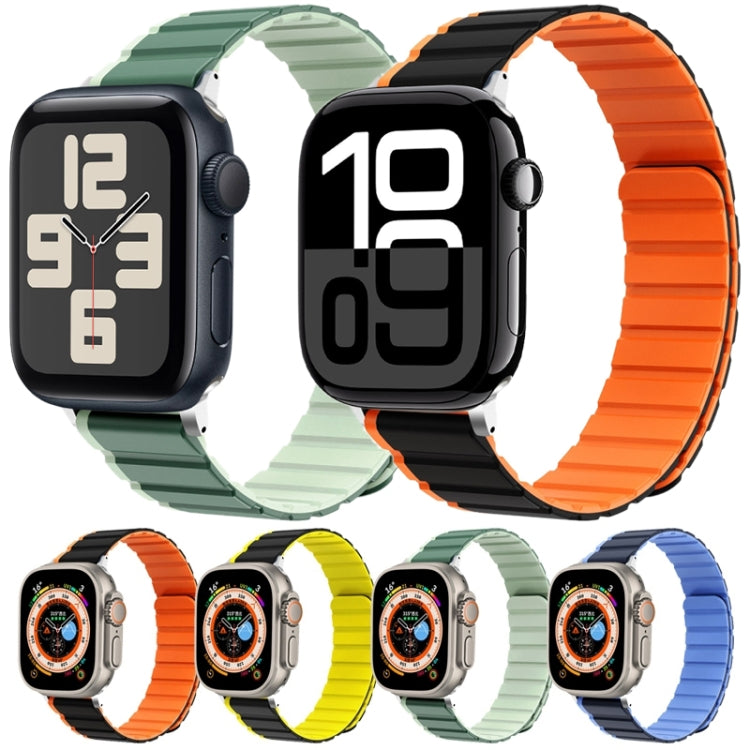 For Apple Watch Series 2 42mm ZGA Two Color Magnetic Silicone Watch Band(Dark Blue+Light Blue) - Watch Bands by ZGA | Online Shopping South Africa | PMC Jewellery | Buy Now Pay Later Mobicred