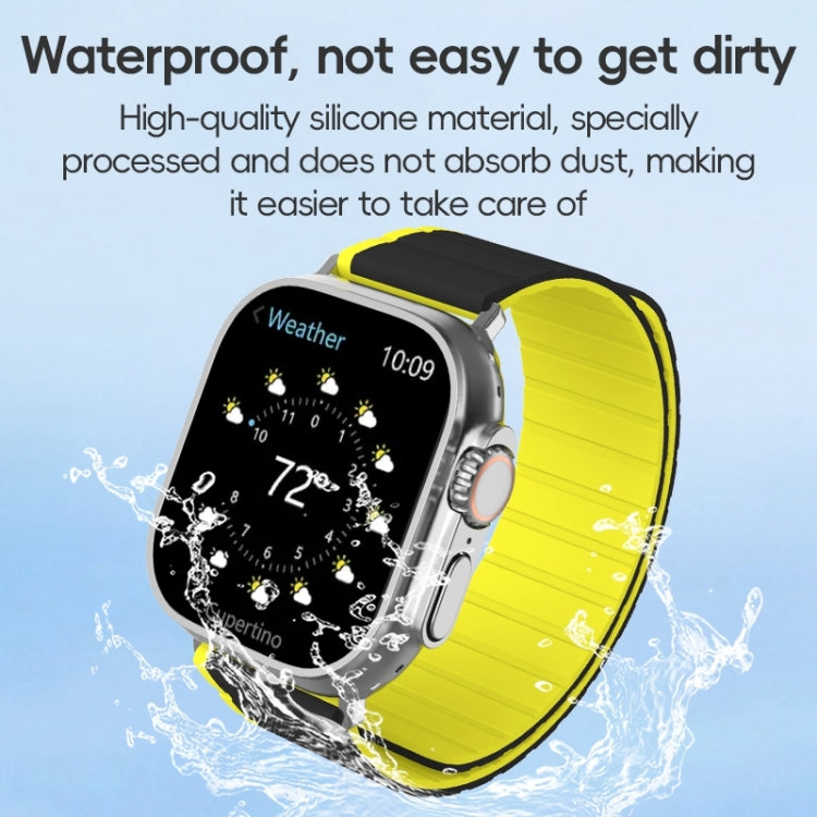 For Apple Watch 42mm ZGA Two Color Magnetic Silicone Watch Band(Dark Blue+Light Blue) - Watch Bands by ZGA | Online Shopping South Africa | PMC Jewellery | Buy Now Pay Later Mobicred