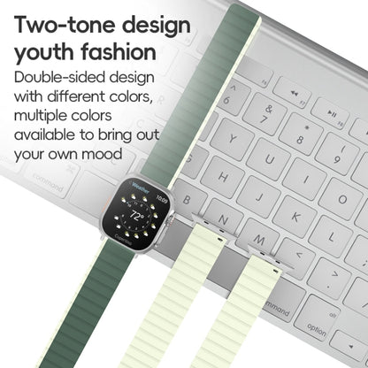 For Apple Watch Ultra 49mm ZGA Two Color Magnetic Silicone Watch Band(Dark Green+Light Green) - Watch Bands by ZGA | Online Shopping South Africa | PMC Jewellery | Buy Now Pay Later Mobicred