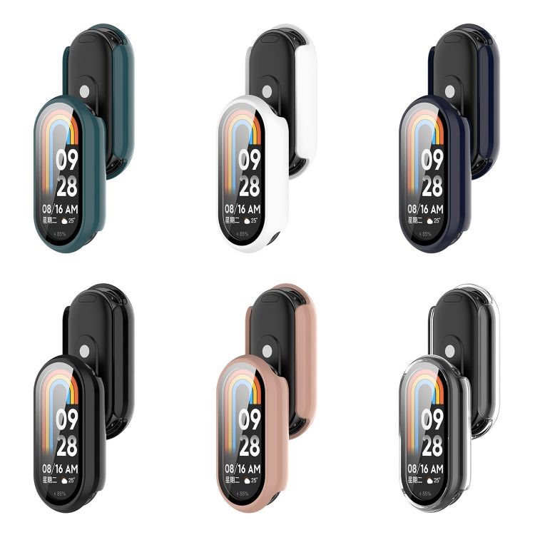 For Xiaomi Mi Band 8 PC + Tempered Film Integrated Protective Watch Case(Black) - Watch Cases by PMC Jewellery | Online Shopping South Africa | PMC Jewellery