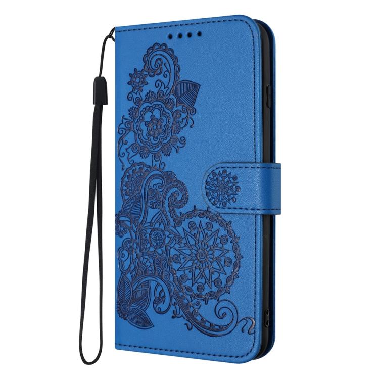 For iPhone 17 Pro Max Datura Flower Embossed Flip Leather Phone Case(Blue) - free shipping - PMc TechLife - Order now!