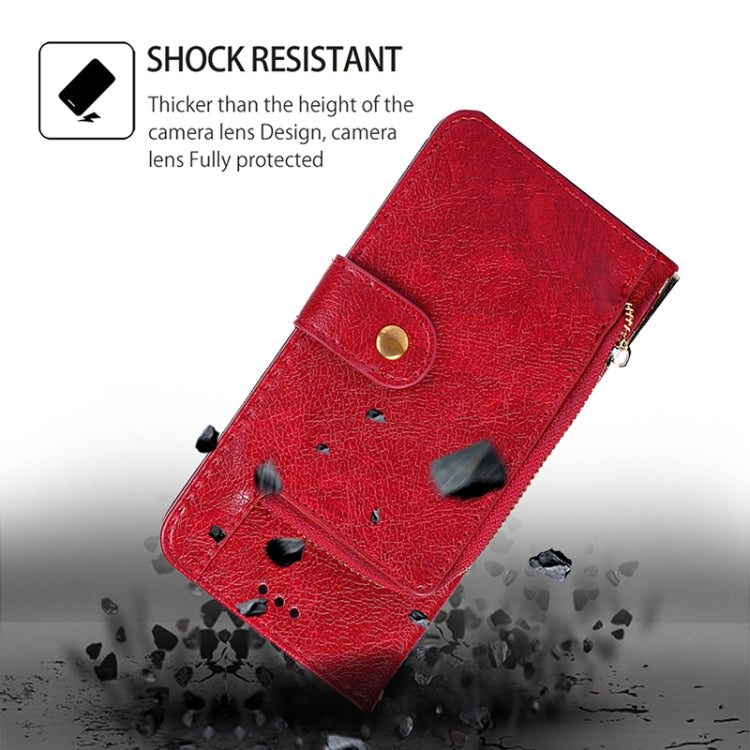 For Motorola Edge 5G 2024 Zipper Bag Leather Phone Case(Red) - Motorola Cases by PMC Jewellery | Online Shopping South Africa | PMC Jewellery | Buy Now Pay Later Mobicred