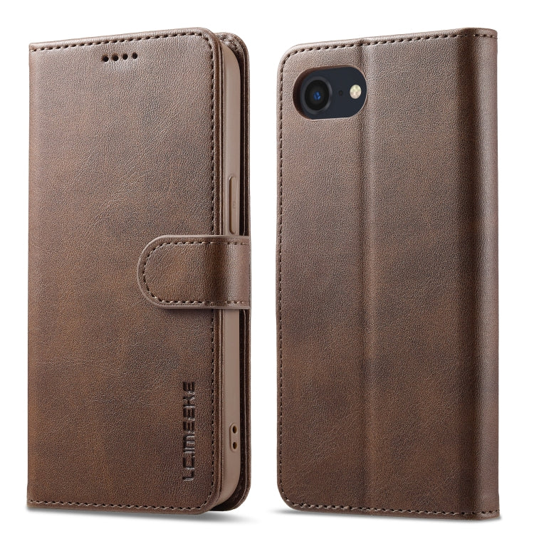 LC.IMEEKE Calf Texture Horizontal Flip Leather Case For iPhone 16e(Brown) - iPhone 16e Cases by LC.IMEEKE | Online Shopping South Africa | PMC Jewellery | Buy Now Pay Later Mobicred