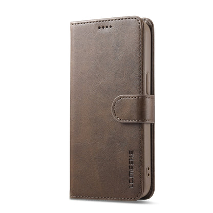 LC.IMEEKE Calf Texture Horizontal Flip Leather Case For iPhone 16e(Brown) - iPhone 16e Cases by LC.IMEEKE | Online Shopping South Africa | PMC Jewellery | Buy Now Pay Later Mobicred