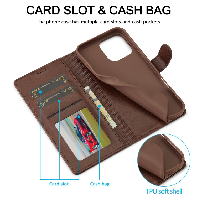 LC.IMEEKE Calf Texture Horizontal Flip Leather Case For iPhone 16 Pro Max(Brown) - iPhone 16 Pro Max Cases by LC.IMEEKE | Online Shopping South Africa | PMC TechLife | Buy Now Pay Later Mobicred