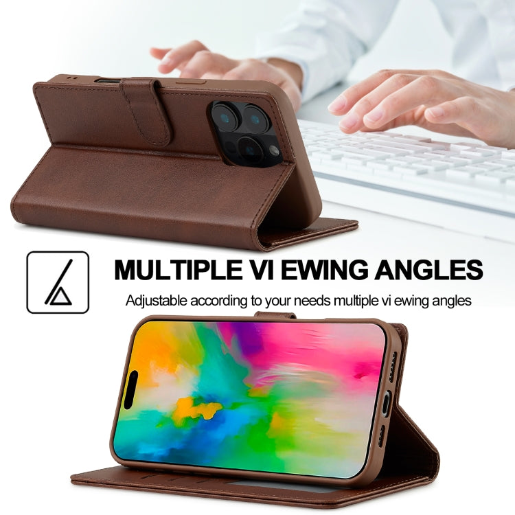 LC.IMEEKE Calf Texture Horizontal Flip Leather Case For iPhone 16 Pro Max(Brown) - iPhone 16 Pro Max Cases by LC.IMEEKE | Online Shopping South Africa | PMC TechLife | Buy Now Pay Later Mobicred