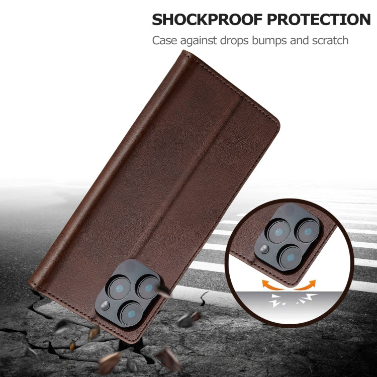 LC.IMEEKE Calf Texture Horizontal Flip Leather Case For iPhone 16 Pro Max(Brown) - iPhone 16 Pro Max Cases by LC.IMEEKE | Online Shopping South Africa | PMC TechLife | Buy Now Pay Later Mobicred
