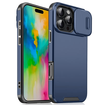 For iPhone 16 Pro Max Sliding Camshield TPU + PC Phone Case(Blue) - iPhone 16 Pro Max Cases by PMC Jewellery | Online Shopping South Africa | PMC Jewellery | Buy Now Pay Later Mobicred