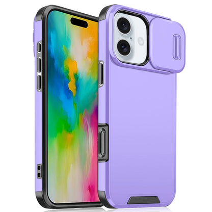 For iPhone 16 Plus Sliding Camshield TPU + PC Phone Case(Purple) - iPhone 16 Plus Cases by PMC Jewellery | Online Shopping South Africa | PMC Jewellery | Buy Now Pay Later Mobicred