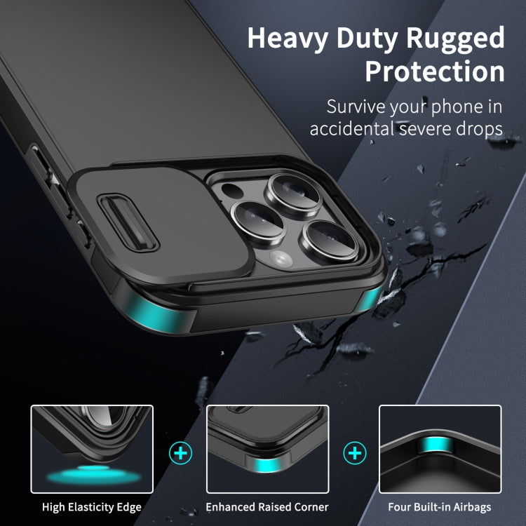For iPhone 16 Sliding Camshield TPU + PC Phone Case(Black) - iPhone 16 Cases by PMC TechLife | Online Shopping South Africa | PMC TechLife | Buy Now Pay Later Mobicred