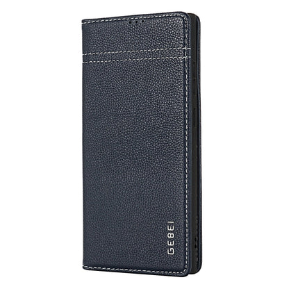 For Samsung Galaxy S24 5G GEBEI Top-grain Horizontal Flip Leather Phone Case(Blue) - Galaxy S24 5G Cases by GEBEI | Online Shopping South Africa | PMC Jewellery | Buy Now Pay Later Mobicred