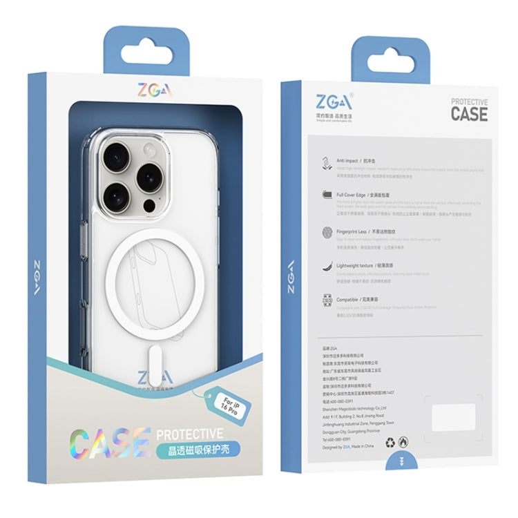 For iPhone 16 ZGA Magsafe Clear PC Hybrid TPU Phone Case(Transparent) - iPhone 16 Cases by ZGA | Online Shopping South Africa | PMC Jewellery | Buy Now Pay Later Mobicred