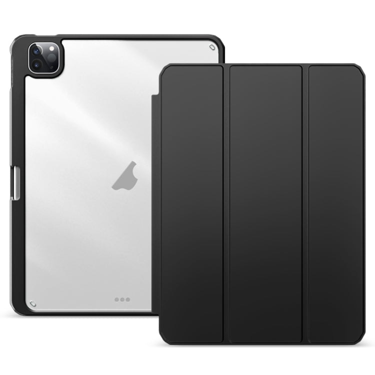 For iPad Pro 12.9 2022/2021/2020 ZGA Tri-Fold Voltage Smart Leather Tablet Case(Black) - free shipping - PMc TechLife - Order now!