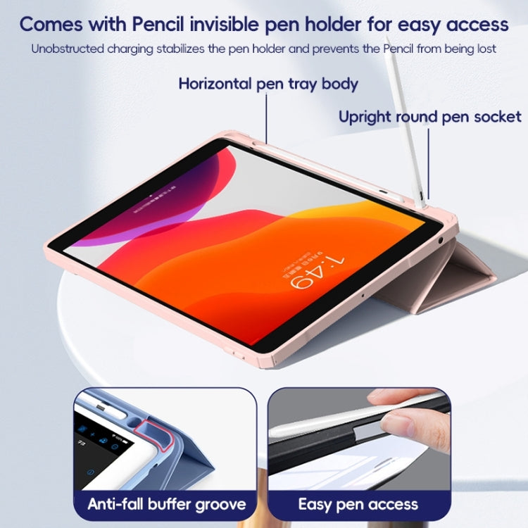 For iPad 10.2 2021/2020/2019 ZGA Tri-Fold Voltage Smart Leather Tablet Case(Pink) - free shipping - PMc TechLife - Order now!