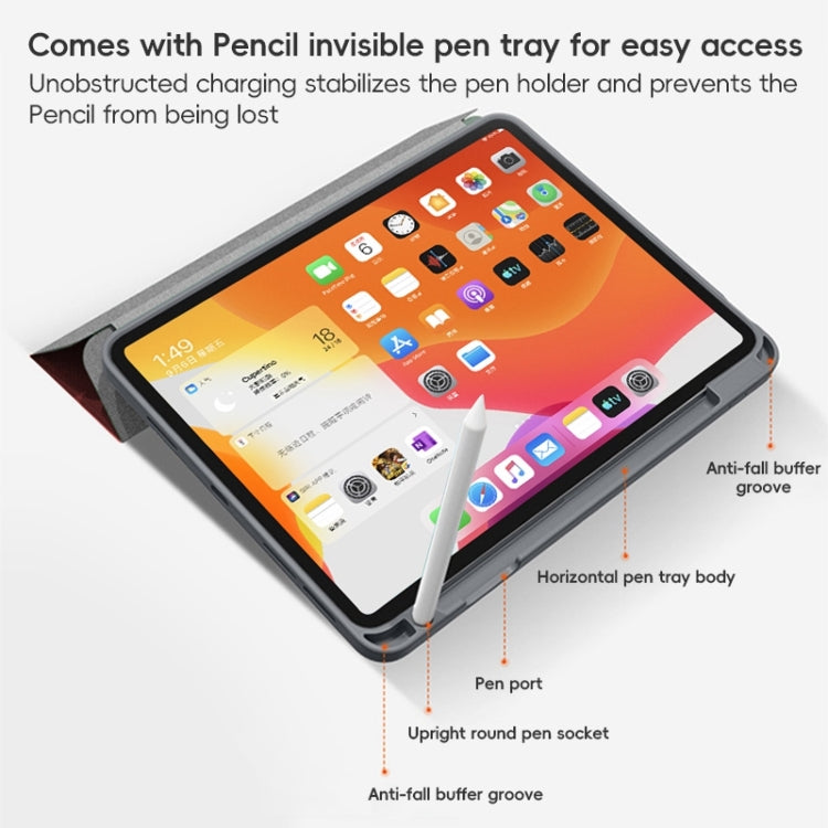 For iPad Pro 12.9 2022/2021/2020 ZGA Tri-Fold Voltage Smart Leather Tablet Case(Blue) - free shipping - PMc TechLife - Order now!