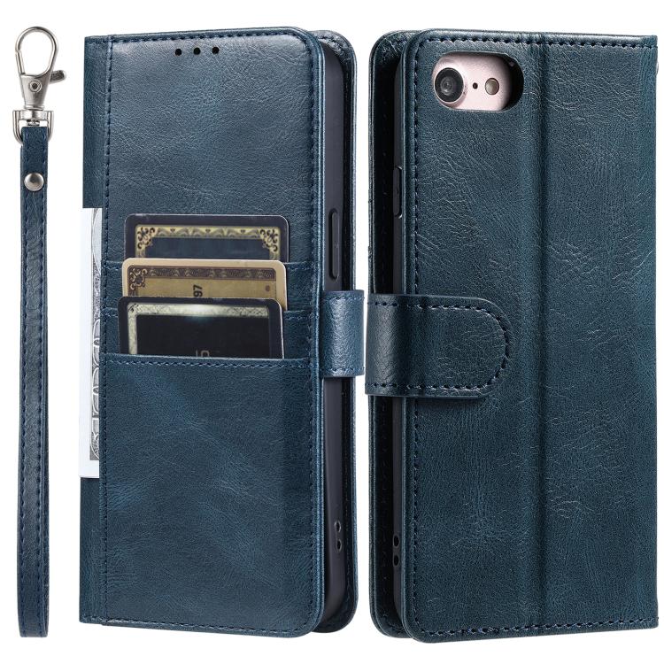 For iPhone 16e Simple 6-Card Wallet Leather Phone Case(Navy Blue) - iPhone 16e Cases by PMC TechLife | Online Shopping South Africa | PMC TechLife | Buy Now Pay Later Mobicred