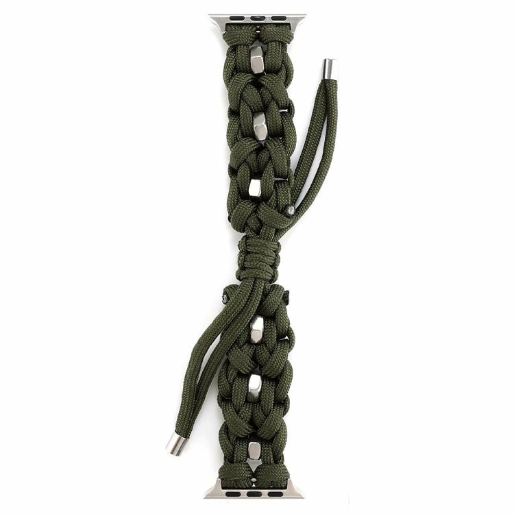 For Apple Watch Ultra 2 49mm Screw Nut Braided Paracord Watch Band(Green) - Watch Bands by PMC Jewellery | Online Shopping South Africa | PMC Jewellery | Buy Now Pay Later Mobicred