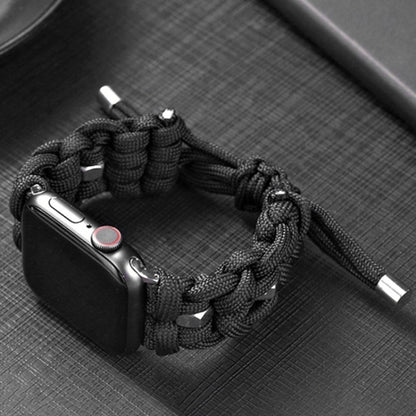 For Apple Watch Ultra 49mm Screw Nut Braided Paracord Watch Band(Black) - Watch Bands by PMC Jewellery | Online Shopping South Africa | PMC Jewellery | Buy Now Pay Later Mobicred