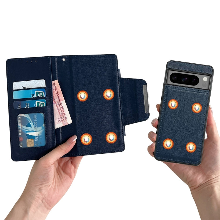 For Google Pixel 8 Multifunctional 7-Card Wallet Leather Phone Case(Royal Blue) - Google Cases by PMC TechLife | Online Shopping South Africa | PMC TechLife | Buy Now Pay Later Mobicred