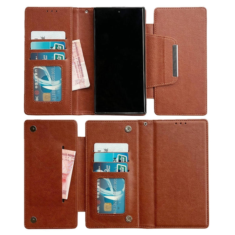 For Google Pixel 6a Multifunctional 7-Card Wallet Leather Phone Case(Brown) - Google Cases by PMC TechLife | Online Shopping South Africa | PMC TechLife | Buy Now Pay Later Mobicred