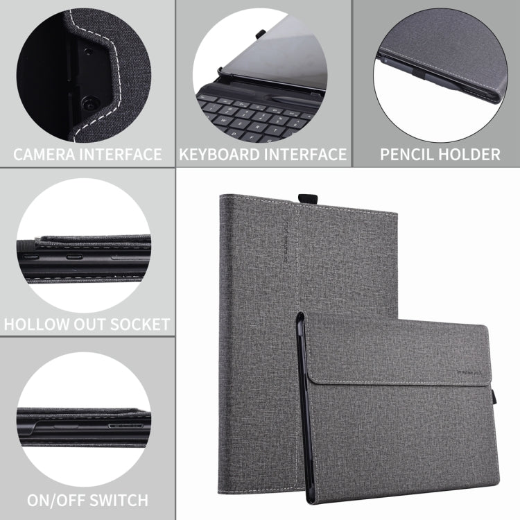 For Microsoft Surface Pro 10 Cloth Texture PC Tablet Protective Case(Light Grey) - Others by PMC TechLife | Online Shopping South Africa | PMC TechLife | Buy Now Pay Later Mobicred
