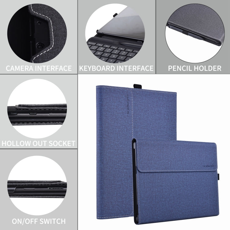 For Microsoft Surface Pro 10 Cloth Texture PC Tablet Protective Case(Dark Blue) - Others by PMC TechLife | Online Shopping South Africa | PMC TechLife | Buy Now Pay Later Mobicred