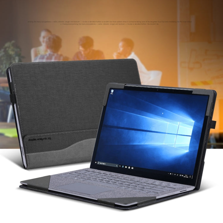 For Microsoft Surface Laptop 6 15 inch Laptop PU Leather Protective Case(Deep Blue) - Others by PMC TechLife | Online Shopping South Africa | PMC TechLife | Buy Now Pay Later Mobicred