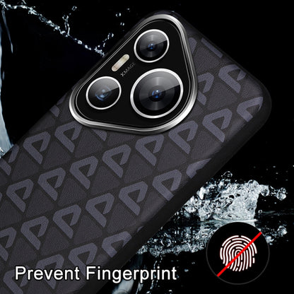 For Huawei Pura 70 Pro / Pro+ Plain Leather Printed Cooling Phone Case(Black) - Huawei Cases by PMC Jewellery | Online Shopping South Africa | PMC Jewellery | Buy Now Pay Later Mobicred