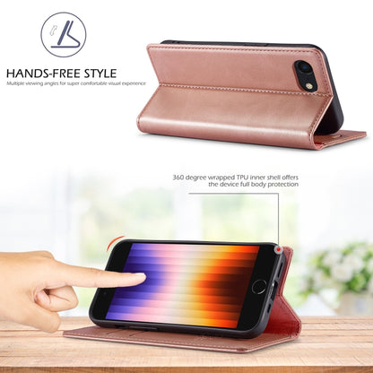 For iPhone SE 2024 LC.IMEEKE Strong Magnetic Leather Phone Case with Holder & Card Slots & Wallet(Rose Gold) - More iPhone Cases by LC.IMEEKE | Online Shopping South Africa | PMC Jewellery | Buy Now Pay Later Mobicred