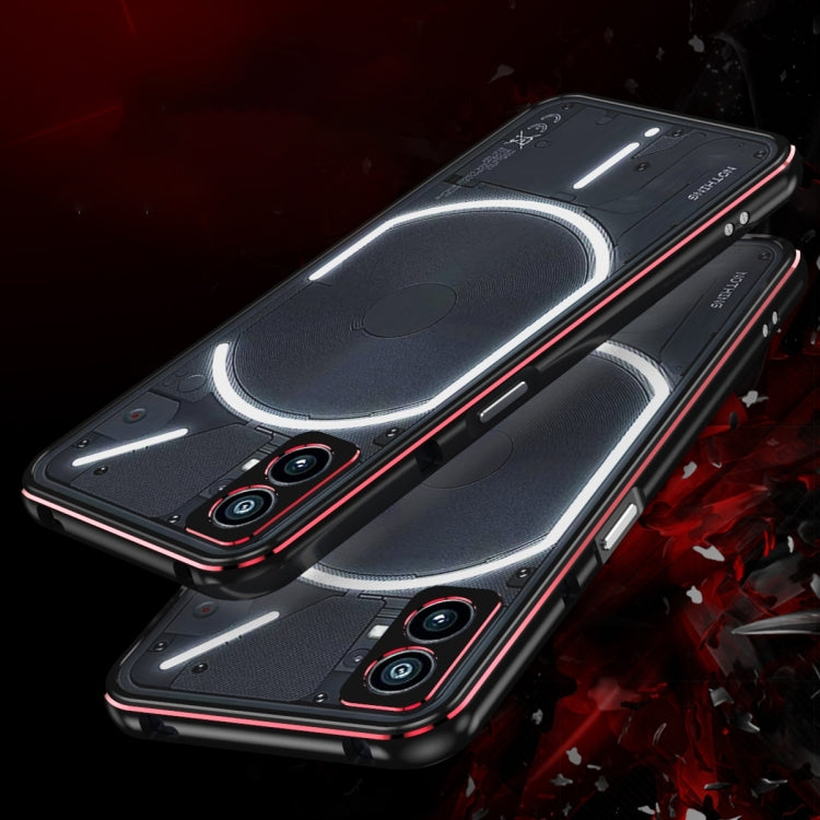 For Nothing Phone 2a Aurora Series Metal Frame Protective Phone Case(Black Red) - Nothing Cases by PMC TechLife | Online Shopping South Africa | PMC TechLife | Buy Now Pay Later Mobicred