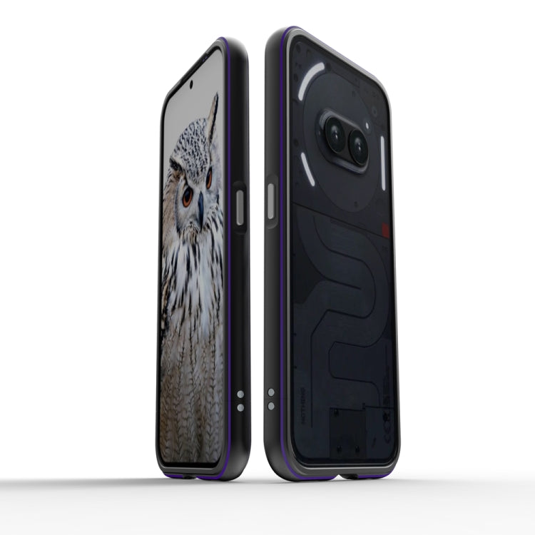 For Nothing Phone 2a Aurora Series Metal Frame Protective Phone Case(Black Purple) - More Brand by PMC TechLife | Online Shopping South Africa | PMC TechLife | Buy Now Pay Later Mobicred