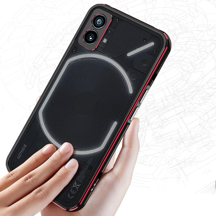 For Nothing Phone 2a Aurora Series Metal Frame Protective Phone Case(Black Purple) - More Brand by PMC TechLife | Online Shopping South Africa | PMC TechLife | Buy Now Pay Later Mobicred