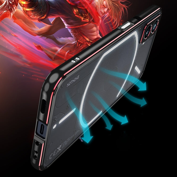 For Nothing Phone 2a Aurora Series Metal Frame Protective Phone Case(Black Purple) - More Brand by PMC TechLife | Online Shopping South Africa | PMC TechLife | Buy Now Pay Later Mobicred