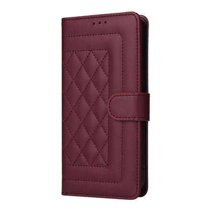 For Google Pixel 9 Pro Diamond Lattice Leather Flip Phone Case(Wine Red) - Google Cases by PMC Jewellery | Online Shopping South Africa | PMC Jewellery | Buy Now Pay Later Mobicred