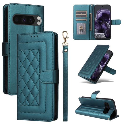 For Google Pixel 9 Pro Diamond Lattice Leather Flip Phone Case(Green) - Google Cases by PMC Jewellery | Online Shopping South Africa | PMC Jewellery | Buy Now Pay Later Mobicred