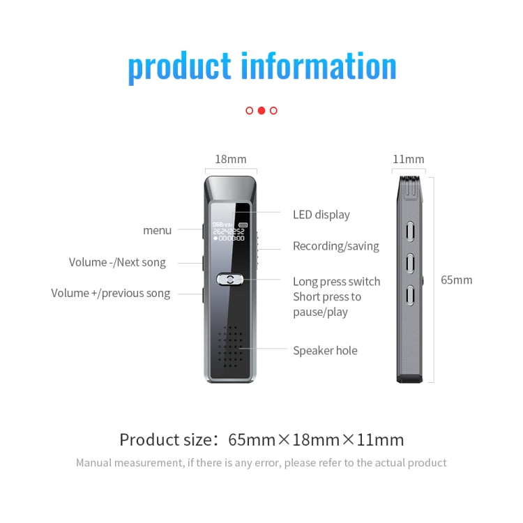JNN Q7 Mini Portable Voice Recorder with OLED Screen, Memory:4GB(Metal Gray) - Recording Pen by JNN | Online Shopping South Africa | PMC TechLife | Buy Now Pay Later Mobicred