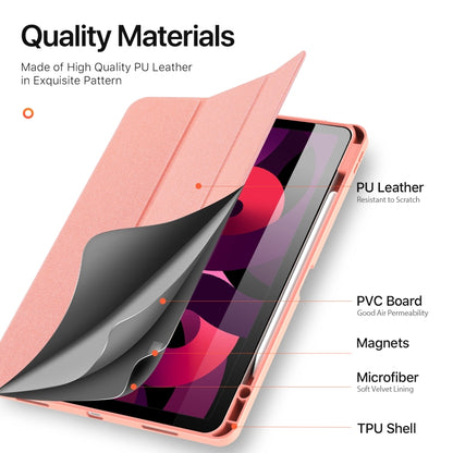 For iPad Air 13 2024 DUX DUCIS Domo Series Cloth Texture Magnetic Leather Tablet Case(Pink) - iPad Air 13 2024 Cases by DUX DUCIS | Online Shopping South Africa | PMC Jewellery | Buy Now Pay Later Mobicred