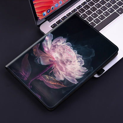 For iPad Air 11 2024 Crystal Texture Painted Leather Smart Tablet Case(Purple Peony) - iPad Air 11 2024 Cases by PMC Jewellery | Online Shopping South Africa | PMC Jewellery | Buy Now Pay Later Mobicred